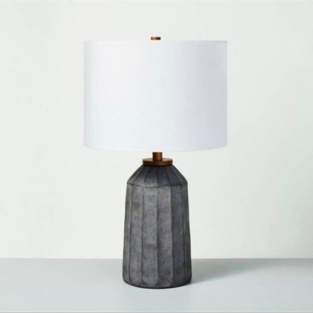 Hearth & Hand Magnolia Carved
Ceramic Table
Lamp Dark Gray - New in Box - Target